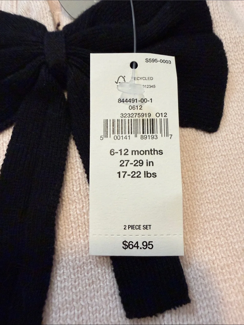 NWT baby Gap pink sweater set, size 6-12 mos